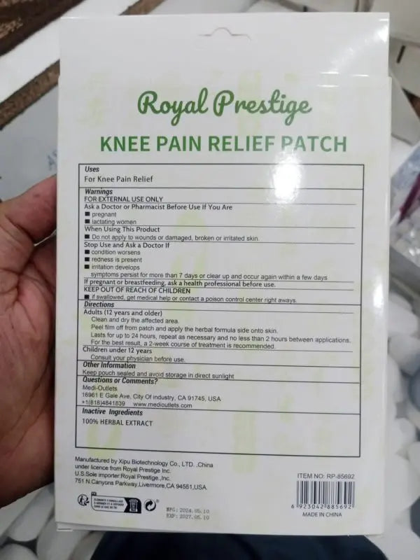 Knee Pain Relief Patch Pack Of 12 / Royal Prestidge Pack Of 12 Knee Pain Relief Patch Sk products